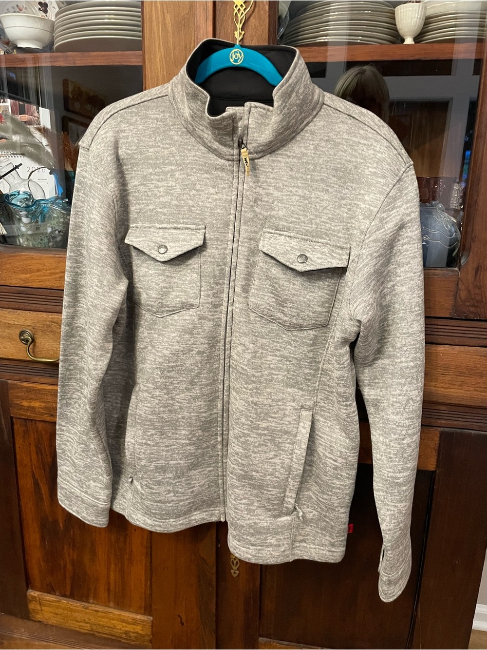 Mountain Khakis Men's Old Faithful Light Heather Gray Zip-Up Shirt Jacket